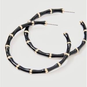 🆕 Lilly Pulitzer BAMBOO HOOP EARRINGS (Jewelry bag included) NWT